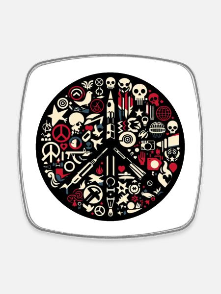 AntiWar - Square fridge magnet - white