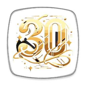 30 ans Gold Graffiti 30e cadeau d’anniversaire - Magnet carré - blanc - Devant