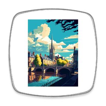 Bath England Vintage Reiseposter WPA Souvenir - Viereckiger Kühlschrankmagnet - Weiß - Vorne