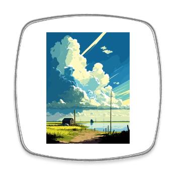 Lydd England Kent Vintage Reiseposter Souvenir - Viereckiger Kühlschrankmagnet - Weiß - Vorne