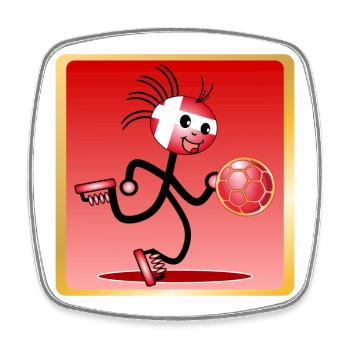 Handball sport Handball - Viereckiger Kühlschrankmagnet - Weiß - Vorne