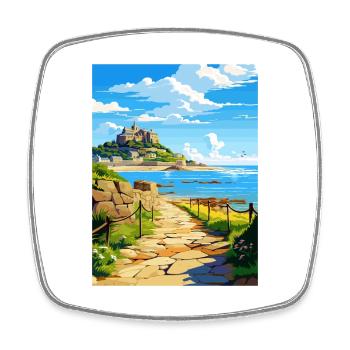 Marazion Cornwall Vintage Reiseposter Souvenir - Viereckiger Kühlschrankmagnet - Weiß - Vorne