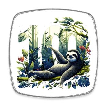 100 Years Sloth 100th Birthday Gift - Square fridge magnet - white - Front