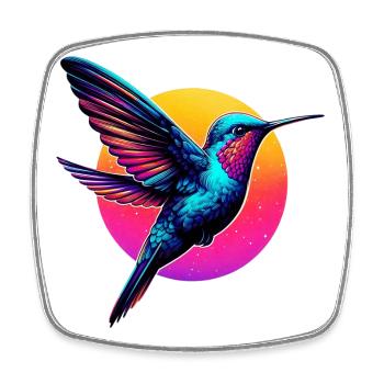 Kolibri - Viereckiger Kühlschrankmagnet - Weiß - Vorne