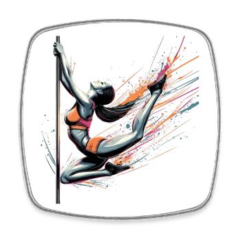 Pole Dance Dynamics Colors Gift - Square fridge magnet - white - Front