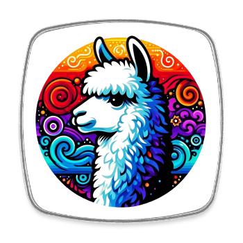 Alpaca - Square fridge magnet - white - Front