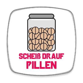 Ist Mir Wurscht Egal Statement Haltung - Viereckiger Kühlschrankmagnet - Weiß - Vorne