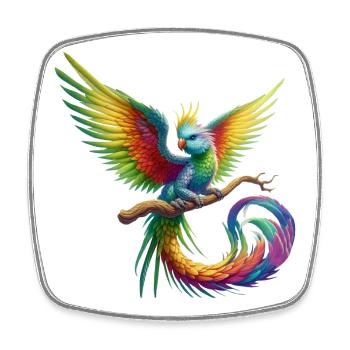 Paradiesvogel (01) - Viereckiger Kühlschrankmagnet - Weiß - Vorne