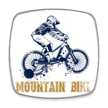 Mountain bike - Square fridge magnet - white - Front