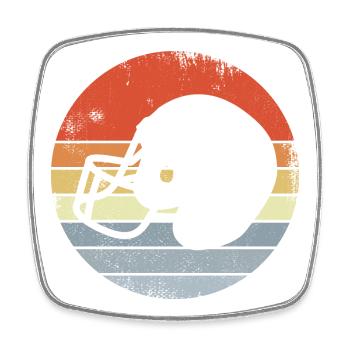 Casque de football vintage - Magnet carré - blanc - Devant