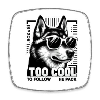 Too Cool Husky Sunglasses - Square fridge magnet - white - Front