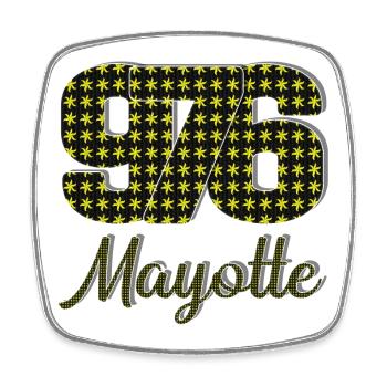 T SHIRT 976 MAYOTTE_Vêtements  - Magnet carré - blanc - Devant