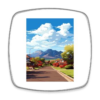 Springdale Utah Poster Vintage Reiseposter WPA - Viereckiger Kühlschrankmagnet - Weiß - Vorne