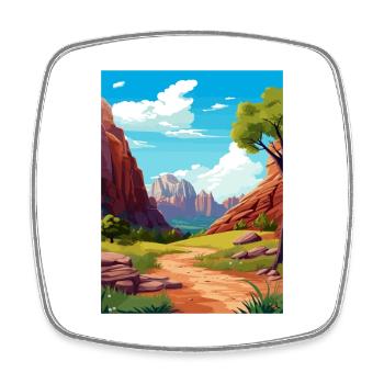Parc national de Zion Utah Vintage Travel Poster WPA - Magnet carré - blanc - Devant