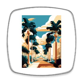 West Palm Beach Florida Vintage Reiseposter WPA - Viereckiger Kühlschrankmagnet - Weiß - Vorne