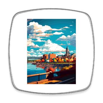 Harrisburg Pennsylvania Vintage Reiseposter WPA - Viereckiger Kühlschrankmagnet - Weiß - Vorne