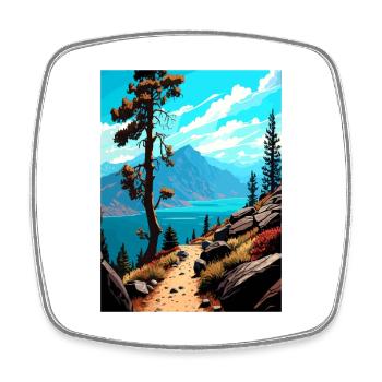Mont Tallac Californie Vintage voyage affiche WPA - Magnet carré - blanc - Devant