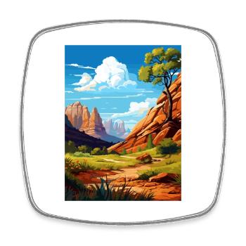 Parc national de Zion Utah Vintage Travel Poster WPA - Magnet carré - blanc - Devant