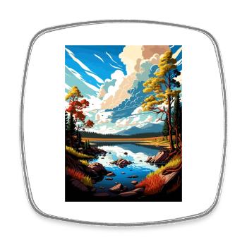 Fool Hollow Lake Arizona Vintage Travel Poster WPA - Magnet carré - blanc - Devant