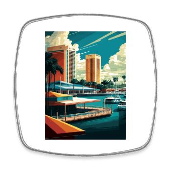 Fort Lauderdale Floride Vintage voyage affiche WPA - Magnet carré - blanc - Devant