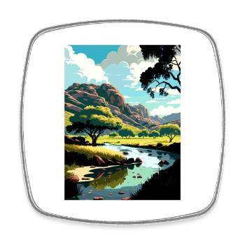 Malibu Creek Kalifornien Vintage Reiseposter WPA - Viereckiger Kühlschrankmagnet - Weiß - Vorne
