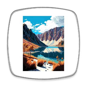 Convict Lake Californie Vintage voyage affiche WPA - Magnet carré - blanc - Devant