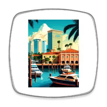 Fort Lauderdale Floride Vintage voyage affiche WPA - Magnet carré - blanc - Devant