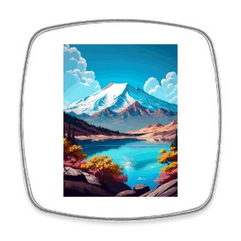 Mont Shasta Californie Vintage voyage affiche WPA - Magnet carré - blanc - Devant