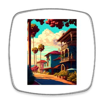Santa Barbara Kalifornien Vintage Reiseposter WPA - Viereckiger Kühlschrankmagnet - Weiß - Vorne