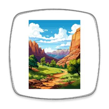 Parc national de Zion Utah Vintage Travel Poster WPA - Magnet carré - blanc - Devant