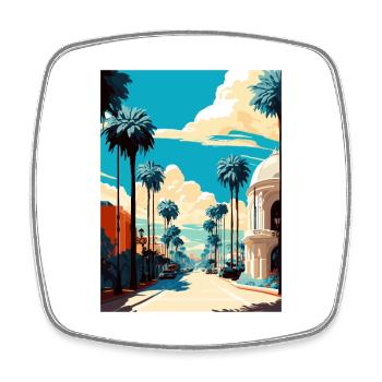 Beverly Hills Kalifornien Vintage Reiseposter WPA - Viereckiger Kühlschrankmagnet - Weiß - Vorne