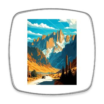 Mount Whitney Kalifornien Vintage Reiseposter WPA - Viereckiger Kühlschrankmagnet - Weiß - Vorne