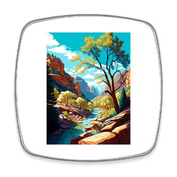 Oak Creek Canyon Arizona Vintage Reiseposter WPA - Viereckiger Kühlschrankmagnet - Weiß - Vorne