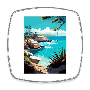 La Jolla Cove Californie Vintage voyage affiche WPA - Magnet carré - blanc - Devant