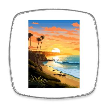 Orange County California Vintage Travel Poster WPA - Square fridge magnet - white - Front
