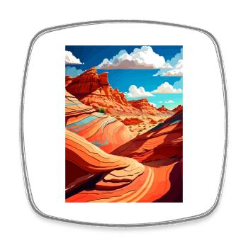 Zinnoberrote Klippen Arizona Vintage Reiseposter WPA - Viereckiger Kühlschrankmagnet - Weiß - Vorne