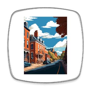 Phoenixville Pennsylvania Vintage Reiseposter - Viereckiger Kühlschrankmagnet - Weiß - Vorne
