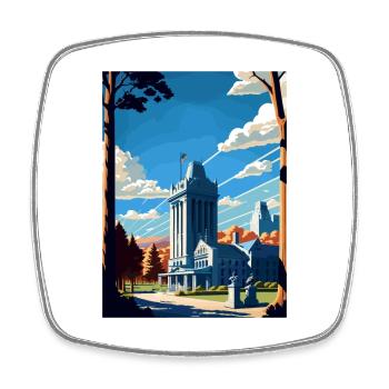 West Point État de New York Affiche de voyage Vintage - Magnet carré - blanc - Devant