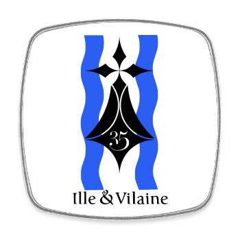 Ille et vilaine - Magnet carré - blanc - Devant