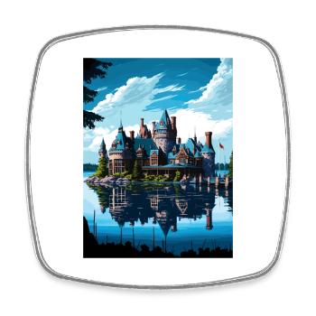Boldt Castle New York État Vintage affiche de voyage - Magnet carré - blanc - Devant
