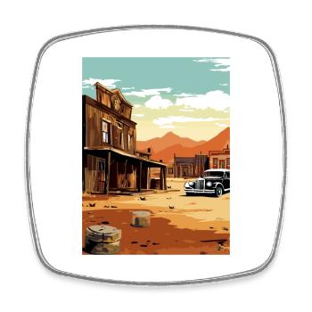 Goldfield Geisterstadt Nevada Vintage Reiseposter - Viereckiger Kühlschrankmagnet - Weiß - Vorne