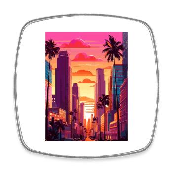 Los Angeles Californie déco Vintage affiche de voyage - Magnet carré - blanc - Devant