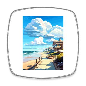 Salt Creek Beach Kalifornien Vintage Reiseposter - Viereckiger Kühlschrankmagnet - Weiß - Vorne
