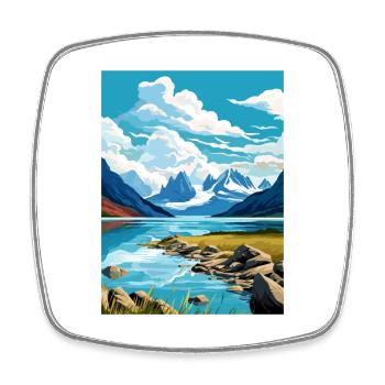 Parc national de Glacier Bay Alaska affiche de voyage - Magnet carré - blanc - Devant
