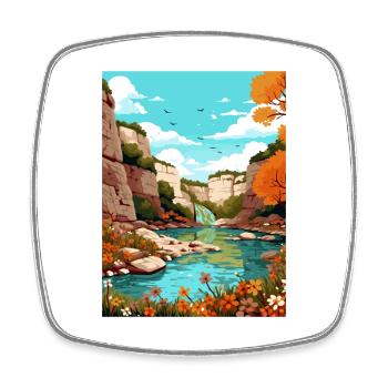 Guadalupe River State Park Texas Travel Poster - Square fridge magnet - white - Front