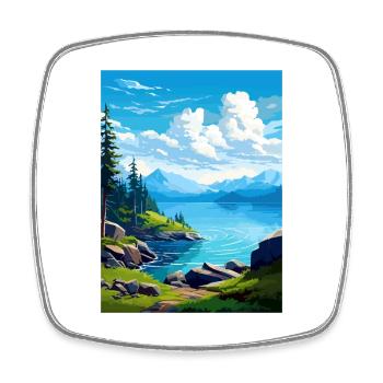 Kenai Fjords Nationalpark Alaska Reiseposter - Viereckiger Kühlschrankmagnet - Weiß - Vorne
