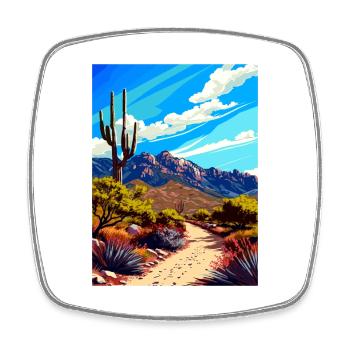 Catalina State Park Arizona Vintage Reiseposter - Viereckiger Kühlschrankmagnet - Weiß - Vorne