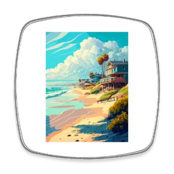 Salt Creek Beach Kalifornien Vintage Reiseposter - Viereckiger Kühlschrankmagnet - Weiß - Vorne