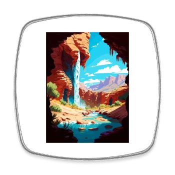 Tonto Natural Bridge Arizona Vintage Reiseposter - Viereckiger Kühlschrankmagnet - Weiß - Vorne