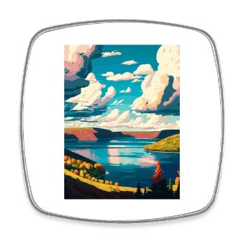 Finger Lakes État de New York Vintage affiche de voyage - Magnet carré - blanc - Devant